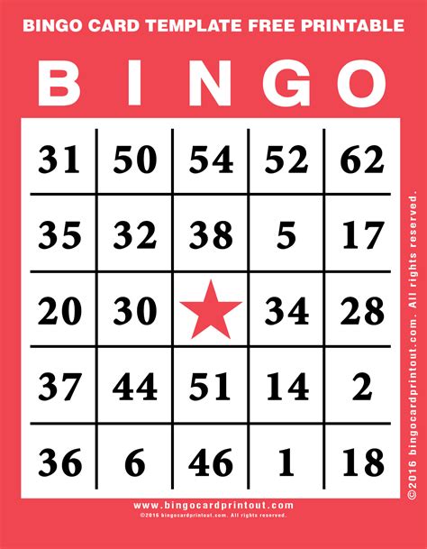 Bingo Card Templates