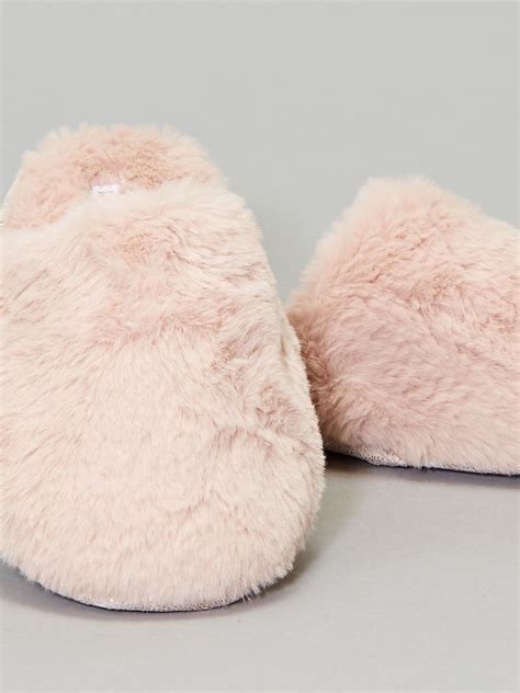 Chaussons Mules Fourr S Rose Kiabi