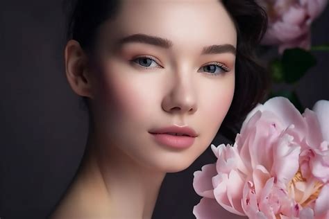 Premium Ai Image Spring Girl With Long And Wavy Hair Beautiful Brunette Model Woman With Hairstyle