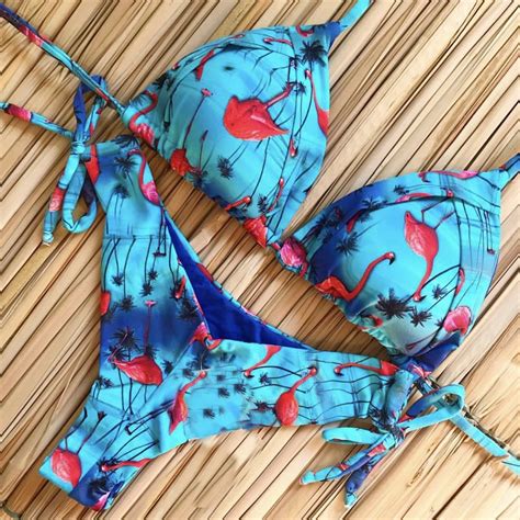 MAILLOT DE BAIN Ashgaily Sexy Imprimer Bikini Femmes Maillot De Bain Bikini Ensemble Licou