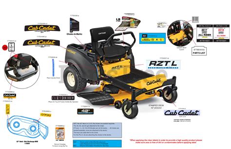 Cub Cadet RZT L42 KH 17BRCACS056 Cub Cadet 42 RZT Zero Turn Mower