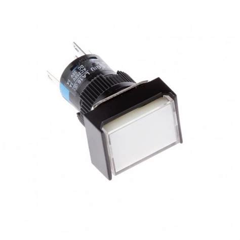 INTERRUPTEUR BOUTON POUSSOIR RECTANGLE 16MM ÉCLAIRÉ LED BLANC 2