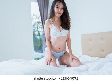 Beautiful Sexy Woman White Lingerie Sitting Stock Photo Shutterstock