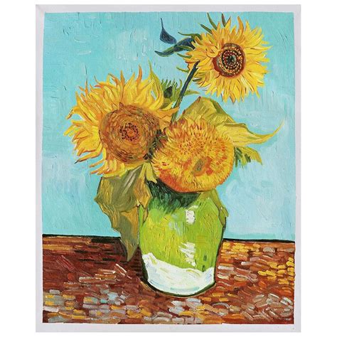 Three Sunflowers In A Vase Vincent Van Gogh High Quality Painted