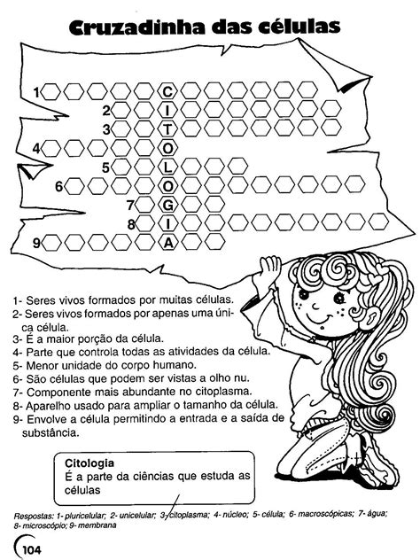 Atividade Celula 6 Ano - Cruzadinha Sobre Células 6 Ano - ZULEDU