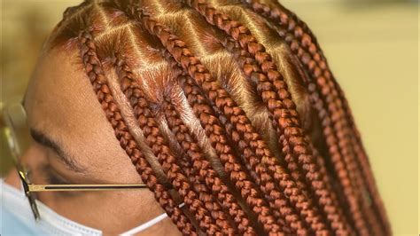 Medium Large Knotless Braids In The Color Copper Ginger By Fretress