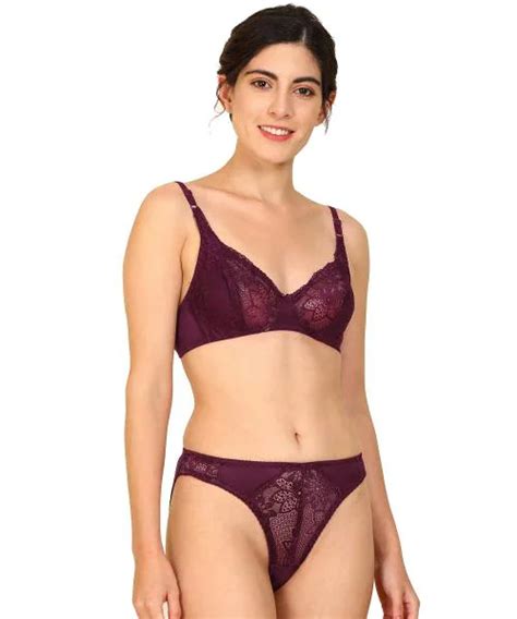 Buy Women Cotton Bra Panty Set For Lingerie Set Pack Of 1 Color Maroon Online At Best