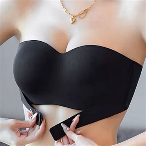 Size Ab Front Closure Seamless Bra Push Up Wireless Lingerie Small Chest Gathered Women S
