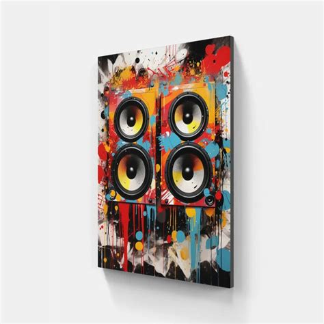 Touteladeco Toile Musique Enceinte Graffiti Tableau