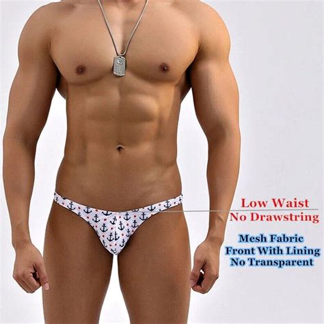 Mens Swimwear Briefs Half Hip Bikini Mesh Beach Swimsuit Trunks Gay Bathing Suit EBay