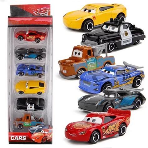 6Pcs Set Disney Pixar Cars Toy Alloy McQueen Capitão América Super