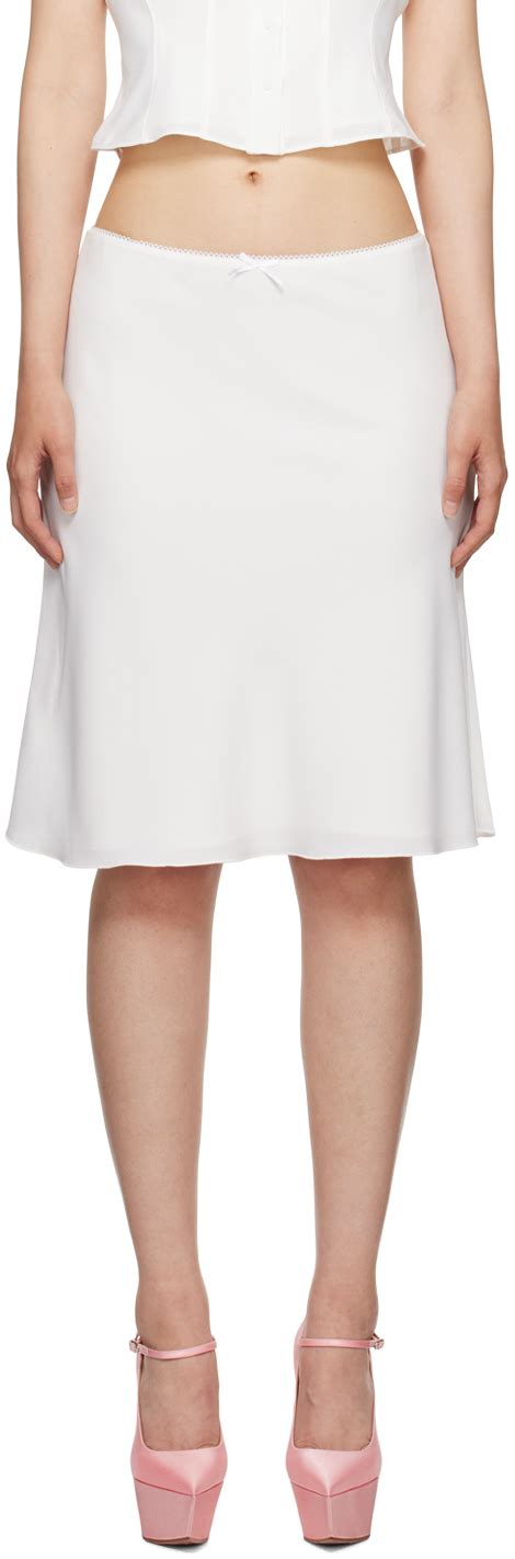 GUIZIO White Paloma Midi Skirt SSENSE UK