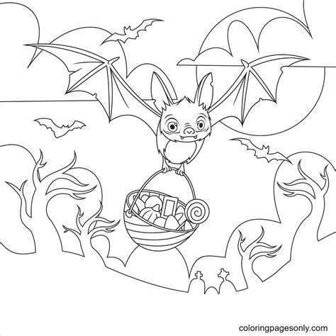 Printable Bats Halloween Free Coloring Page - Free Printable Coloring Pages