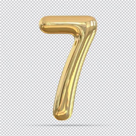 Premium Psd Number 7 Gold 3d Rende