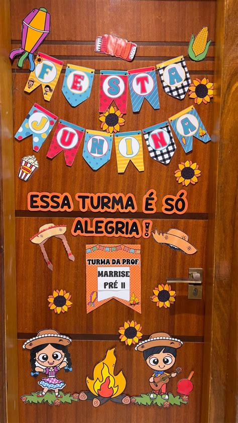 PAINEL DE PORTA JUNINO | Painéis de porta, Decoração festa junina ...