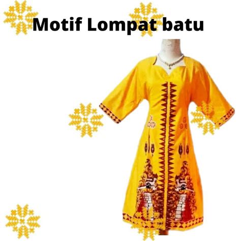 Jual Batik Motif Nias Motif Lompat Batu Gaun Blus Batik Nias Shopee