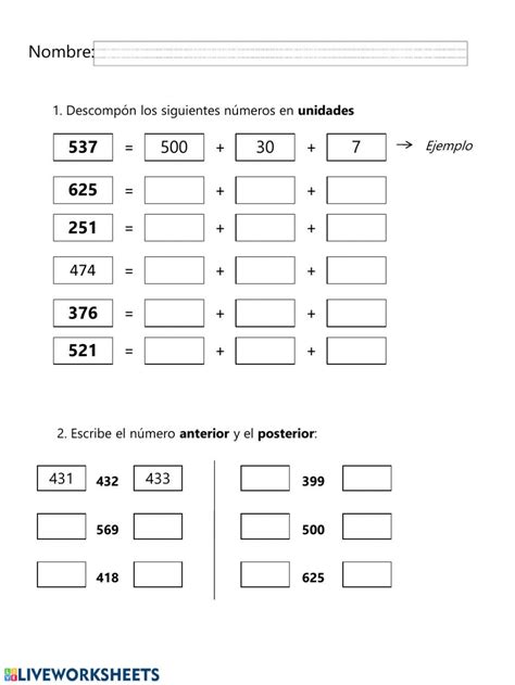 Composicion Y Descomposicion De Numeros