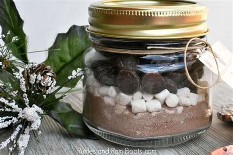 Mason Jar Hot Cocoa Gift With Printable Tag Cocoa Gift Mason Jar Cookies Mix Hot Cocoa Gift