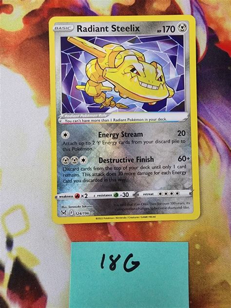 G Pokemon Nm Radiant Steelix Radiant Rare Lost Origin Ebay