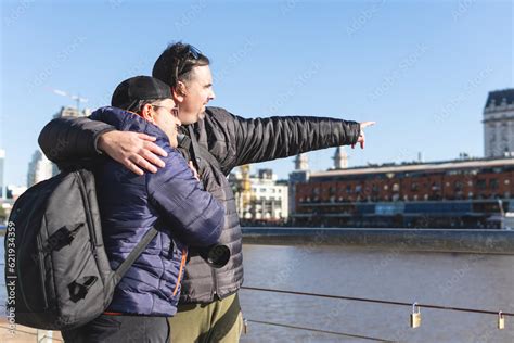 Tourist Gay Couple Exploring Puerto Madero Buenos Aires Argentina Stock Photo Adobe Stock