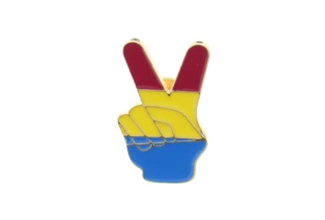 Pansexual Pride Peace Sign Metal Pin Badge