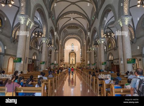 Manila Cathedral In Plaza De Roma Intramuros Manila Philippines