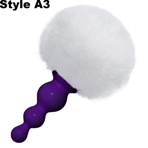 Plug Perles Anales En TPR Queue De Lapin Plug Anal Jouets Sexuels Pour Femmes Et Hommes