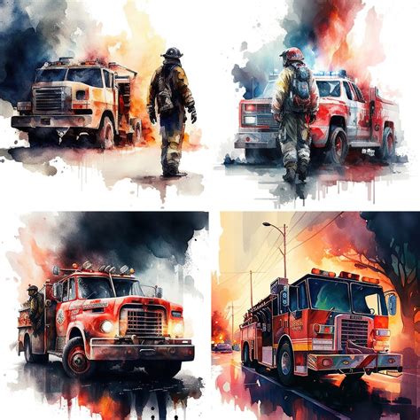Firefighter Art - Etsy