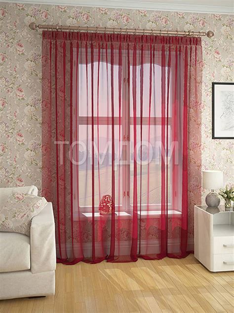 Красные шторы в интерьере - 36 фото: какие выбрать красные шторы в ...