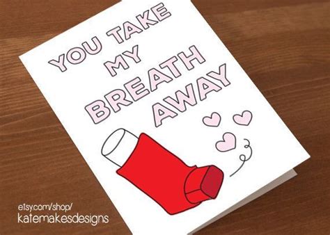 Instant Download Printable Funny Valentine The Original You Take My Breath Away Inhaler Asthma