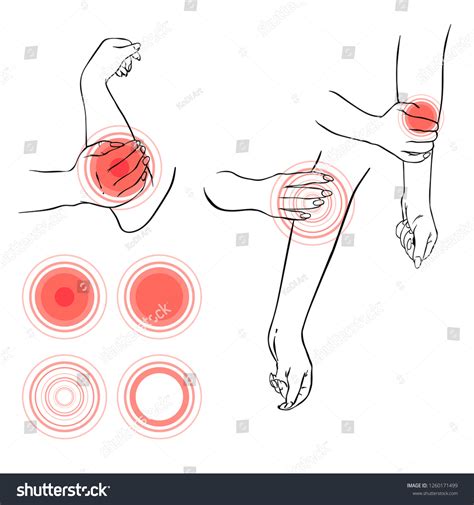 Aching Place Arm Aching Arm Pain Stock Vector (Royalty Free) 1260171499