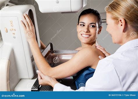 Female Undergoing Mammogram X Ray Test Stock Photo Image Of Clinic