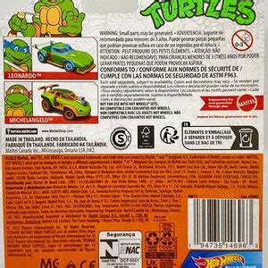 Teenage Mutant Ninja Turtles Michelangelo Hot Wheels Character Cars Etsy