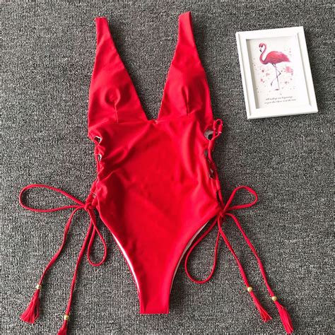 Sexy Thong Bikini Trajes De Bano Woman Swimwear Womens Bikini One Piece Swimsuit Beach Wear