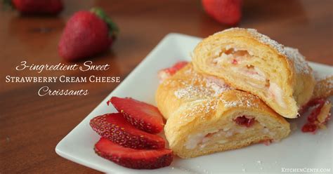 3 Ingredient Sweet Strawberry Cream Cheese Croissants