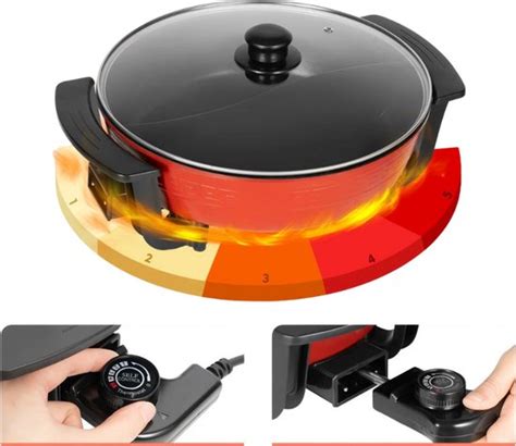 Virtuquality W L Elektrische Twin Hot Pot Met Deksel Keuken Koekenpan Bol