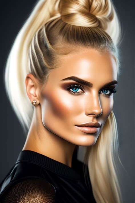 Lexica Blonde Girl With A Ponytail Closeup