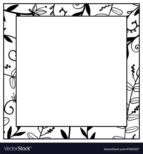 Floral square frame Royalty Free Vector Image - VectorStock