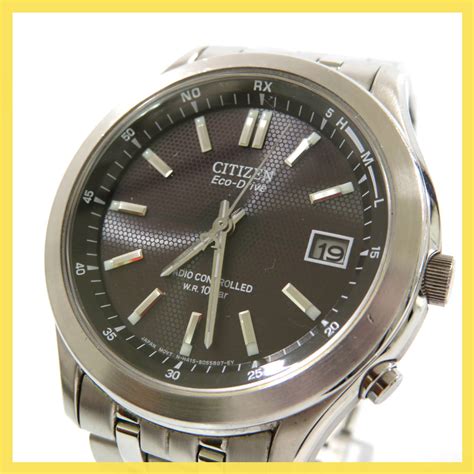 1円 Citizen シチズン Eco Drive エコドライブ H415 S045495 メンズ 腕時計 電波ソーラー 裏蓋刻印 黒文字盤