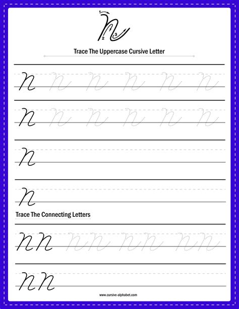 How to Write a Cursive Capital N