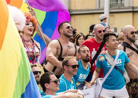 Muscled Handsome Men And Drag Queens Attending The Gay Pride Parade Also Known As Christopher