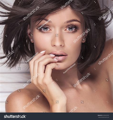 Closeup Beauty Portrait Sexy Brunette Woman Stock Photo 309432542 Shutterstock