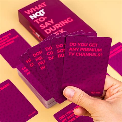 Was Man Beim Sex Nicht Sagen Sollte Karten Vripper