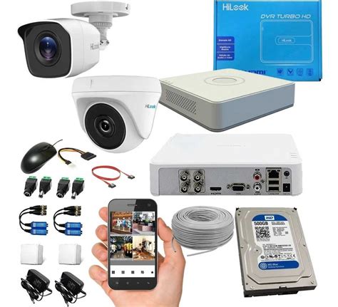 Kit Hikvision Hilook Dvr 1080 4 Ch 2 Cámaras Disco Duro Recover