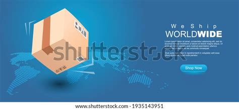 We Ship World Wide Banner D Stock Vector Royalty Free