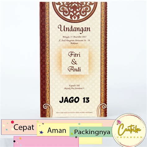 Jual Blangko Undangan Pernikahan Jago 13 Atau Kertas Undangan Kosong