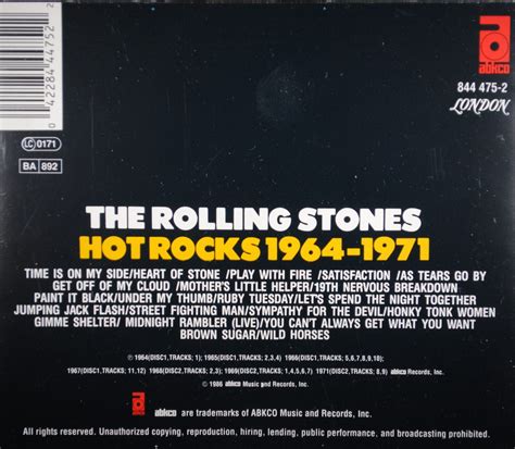Rolling Stones Hot Rocks Cd