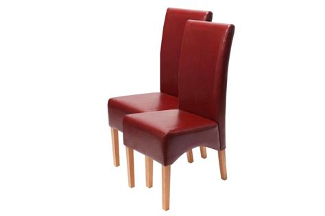 er Set Esszimmerstuhl Küchenstuhl Stuhl Latina LEDER rot helle