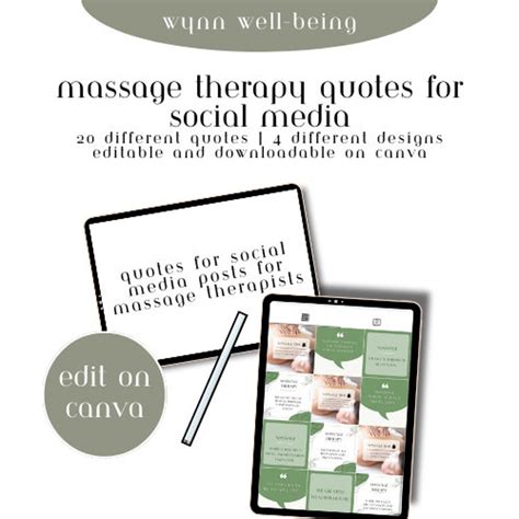 Massage Quotes For Social Media Massage Therapists Content Etsy