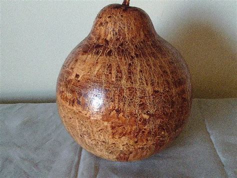 Large Dried Gourd Vinegar Painted In Walnut Etsy Gorgeous Gourds